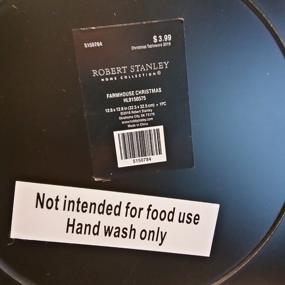 Hobby Lobby Kitchen 3 Buffalo Plaid Black White Charger Plates Set